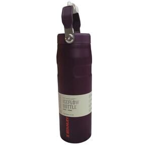 Stanley iceflow flip straw 24oz water bottle deep purple carrying handle active